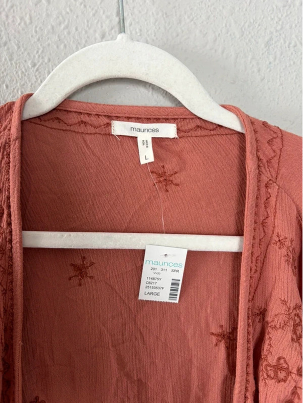 NWT Maurices pink duster cardigan size L - Picture 2 of 3